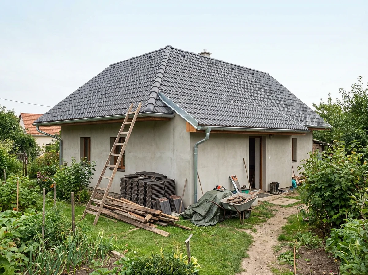 Rodinný dům s novou střechou z betonových tašek
